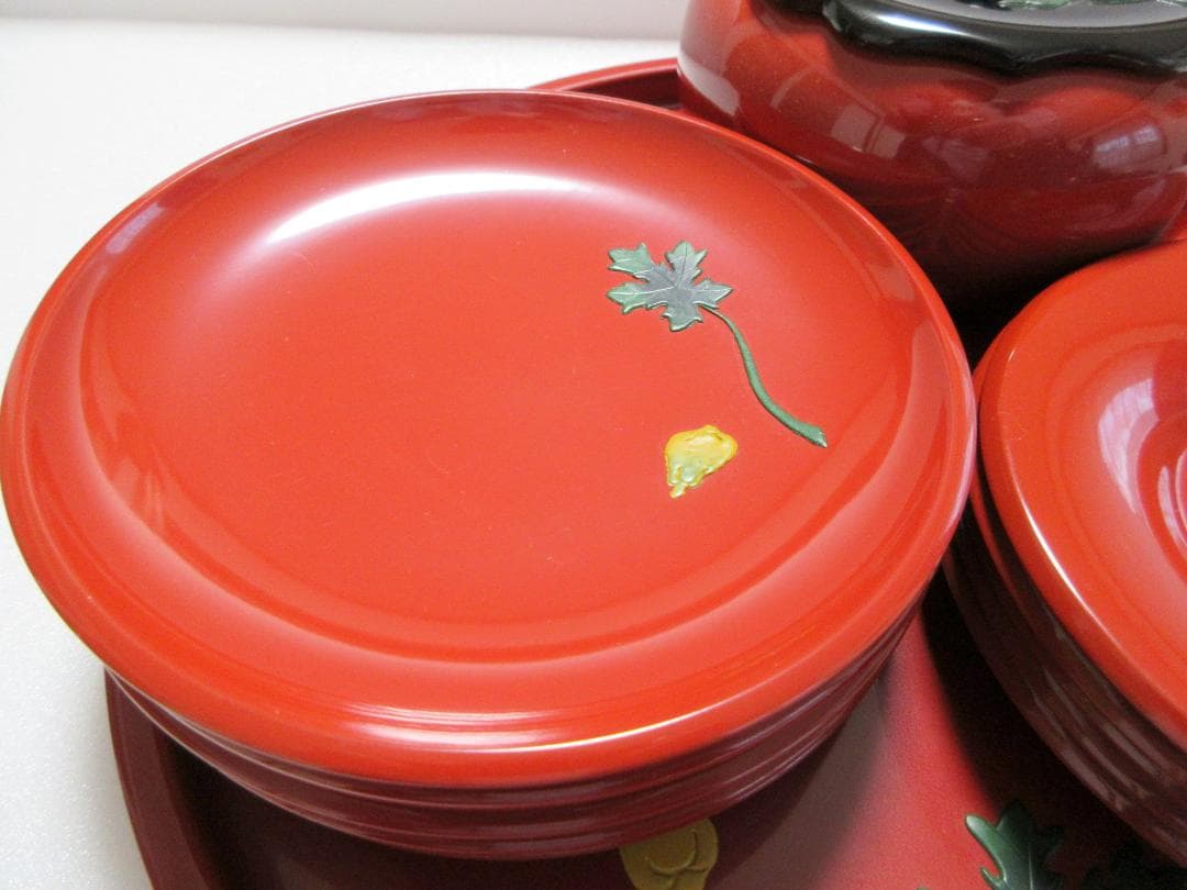 【美品】琉球漆器 菓子器 銘々皿 茶托 丸盆 計12点まとめて / 沖縄伝統工芸