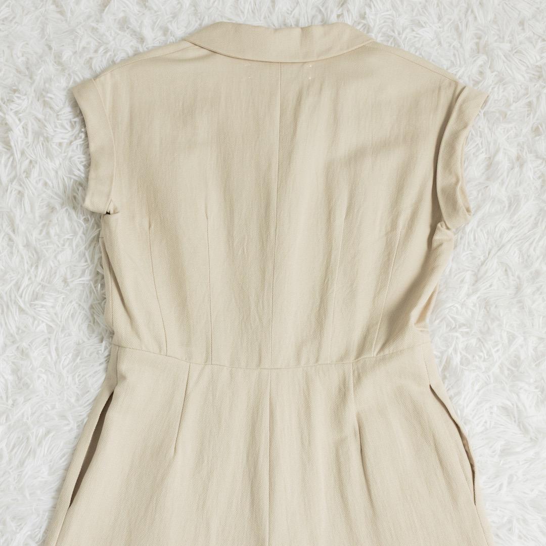 美品 saqui サキ コットンリネン コンビネゾン ベージュ 伊藤まさこ