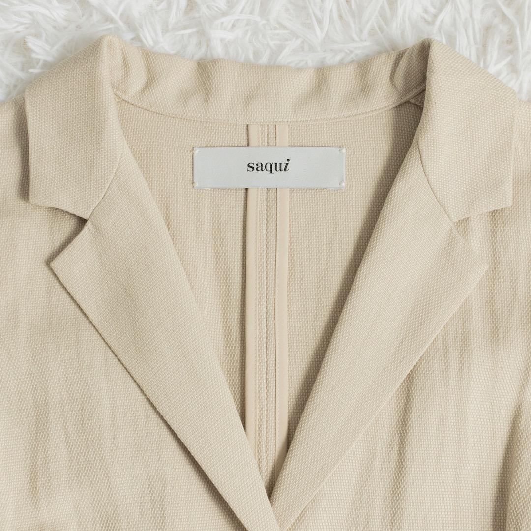 美品 saqui サキ コットンリネン コンビネゾン ベージュ 伊藤まさこ