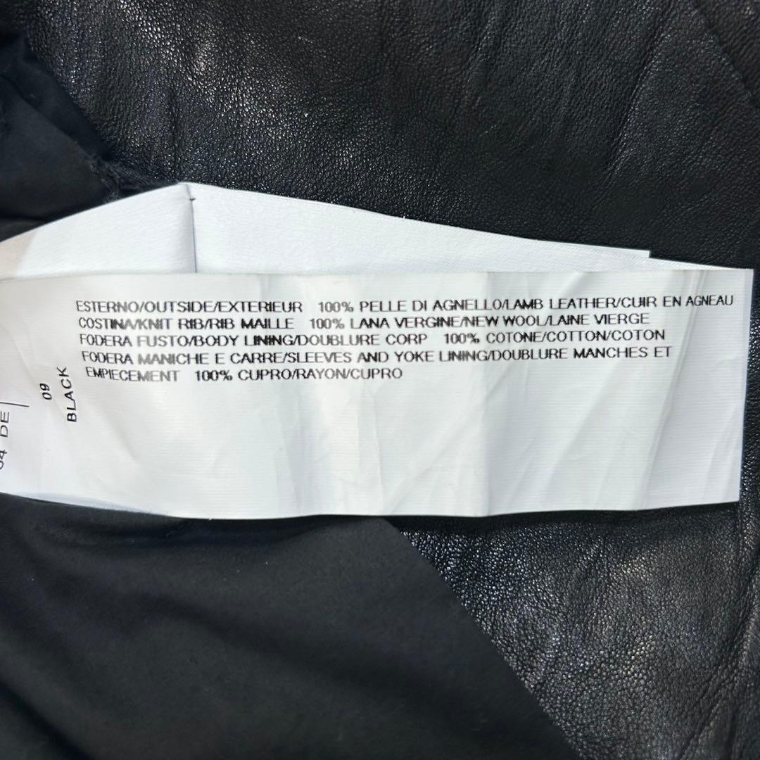 5913【美品】リックオウエンス‪☆異素材切替ライダースジャケット ラムレザー