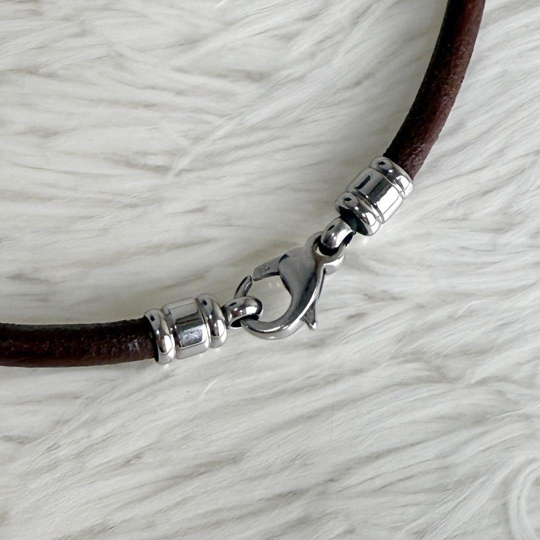 希少♡メンズサイズ♡レザーケース♡保存箱付♡ブルガリ チョーカー ネックレス