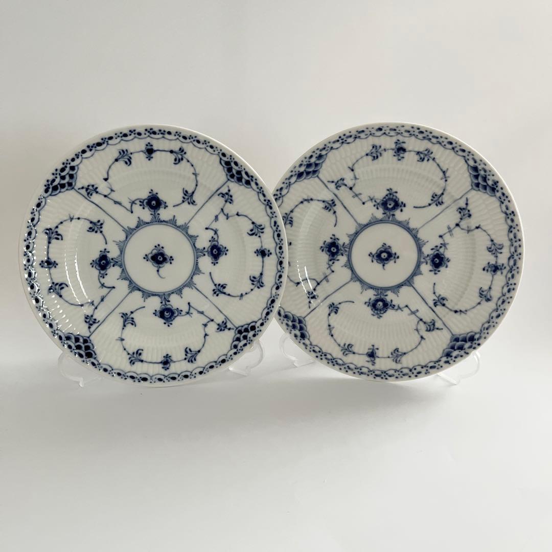 ロイヤルコペンハーゲン ブルーフルーテッド ハーフレース #574プレート2枚②