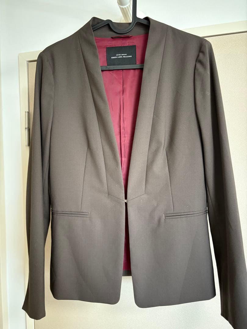 グリーンレーベルリラクシング カチリラ パンツスーツセット ブラウン M