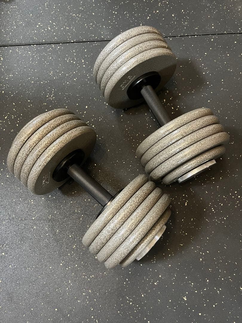 再値下しましたGFCダンベルグリップ（中・短2セット）モリヤプレート125kg