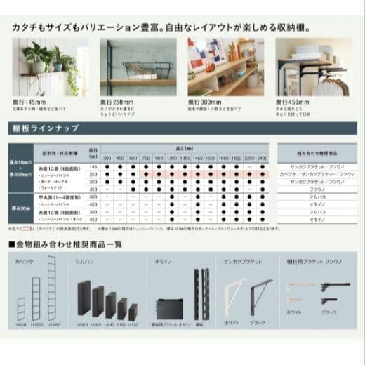 H　ウッドワン　棚板　ニュージーパイン無垢材　ミディアムブラウン色　糸面　YK