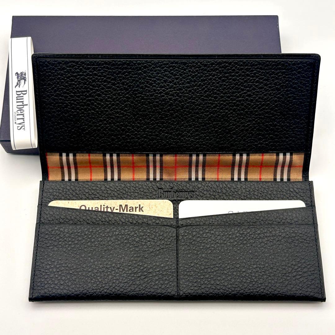 【新品未使用】Burberrys バーバリー 長財布 お札入れ レザー ブラック