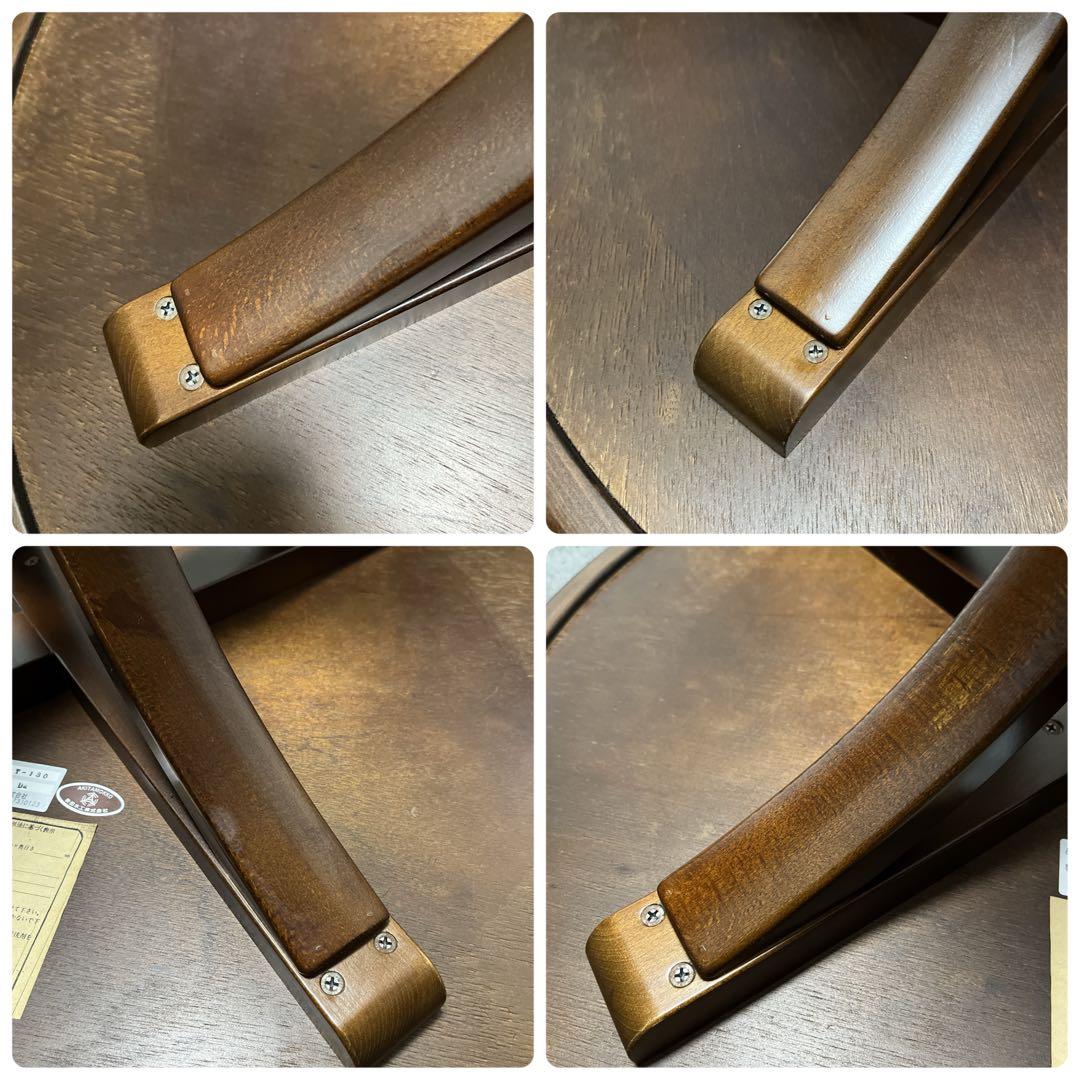 秋田木工 ダイニングテーブル T-130 丸テーブル 75cm 曲木 天然木