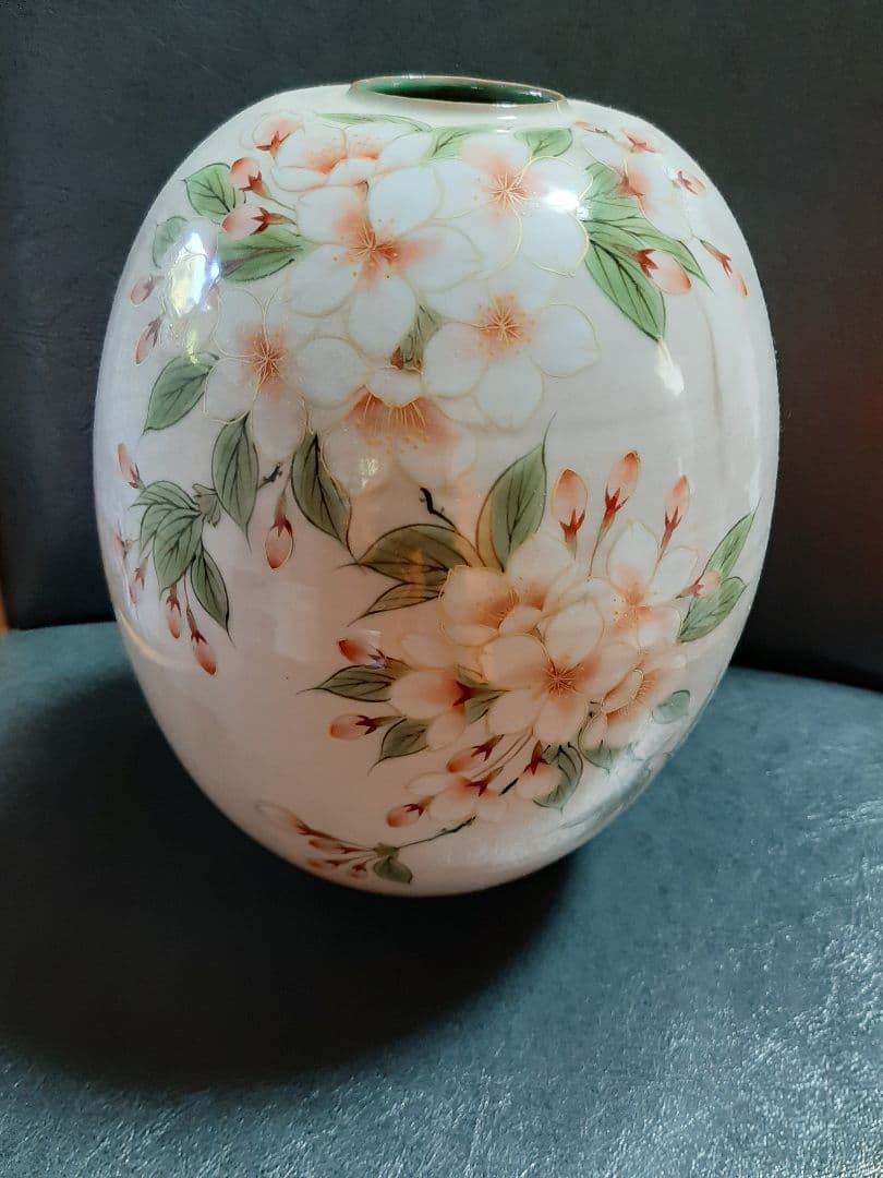 京焼 清水焼 陶葊 土渕陶あん (陶あん窯) 白掛桜 花生 茶道 京都