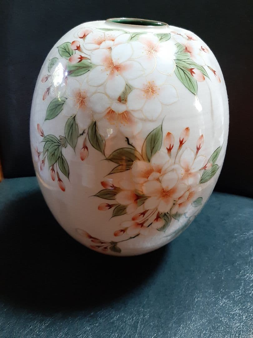 京焼 清水焼 陶葊 土渕陶あん (陶あん窯) 白掛桜 花生 茶道 京都