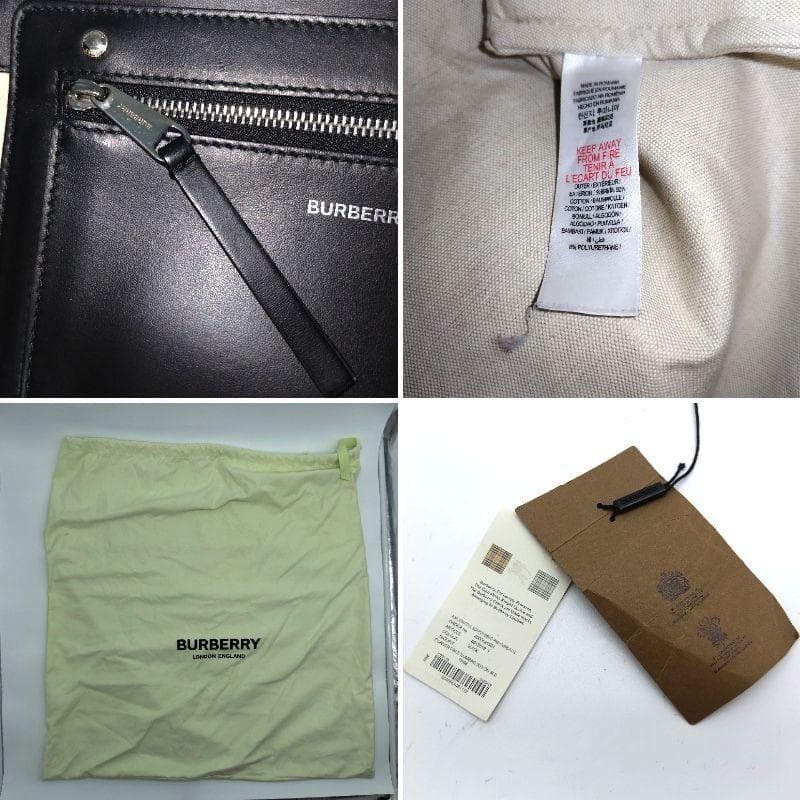 バーバリー トートバッグ キャンバス 大容量 ブラック 肩掛け A4収納