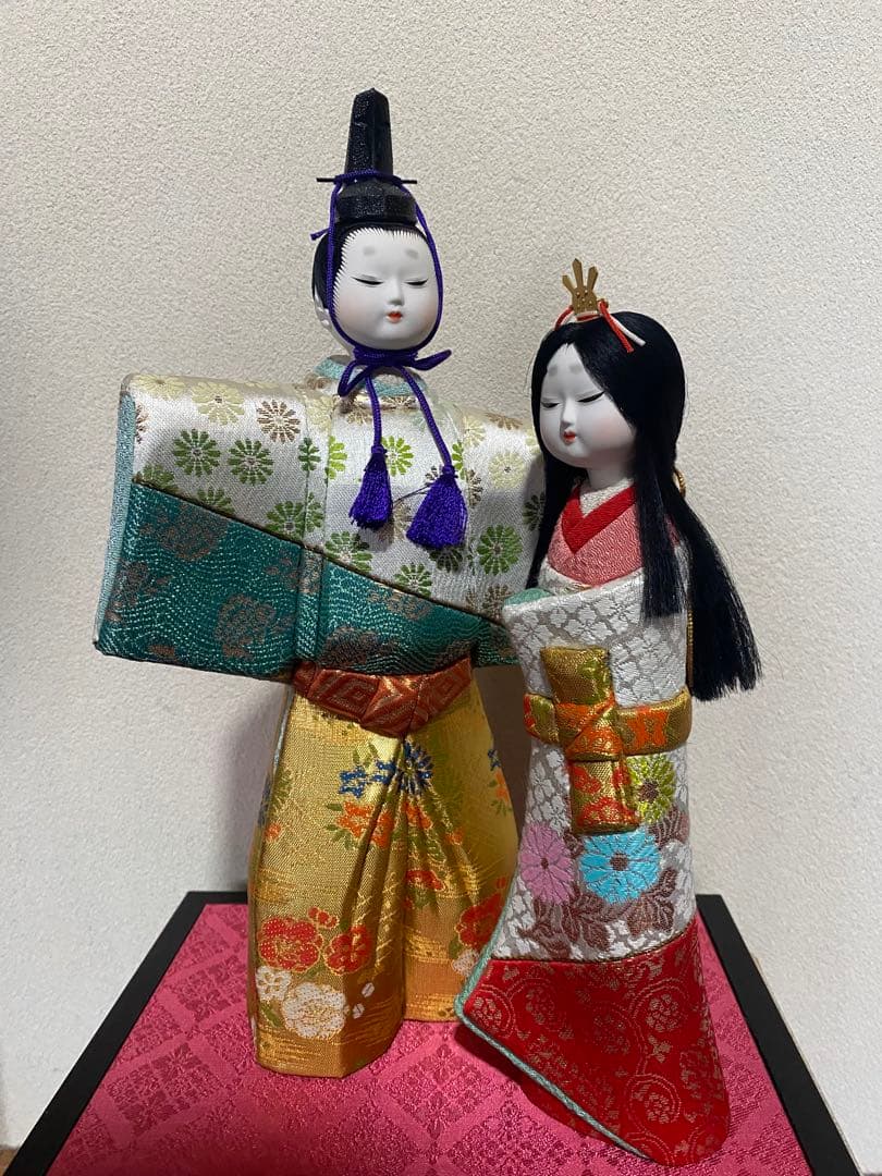 東芸 芳山作 立雛 花園 40cm 木目込み人形 親王飾り ひな人形 箱付き