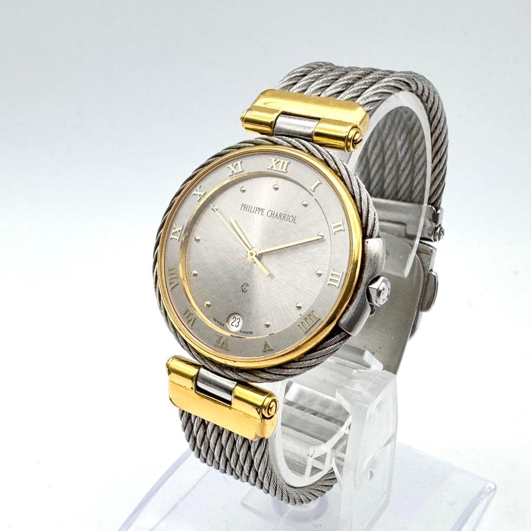 美品 フィリップシャリオール ケルティック クォーツ ワイヤーブレス シルバー