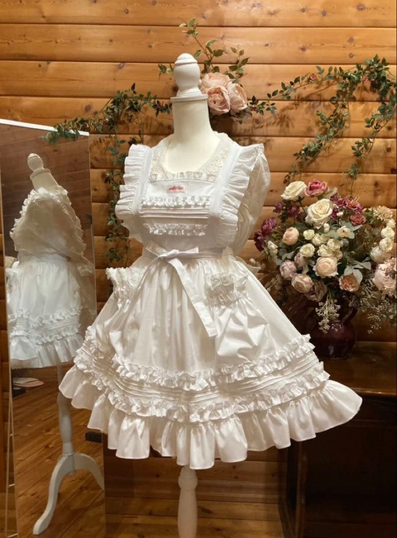 モモコハウス　エプロン　白