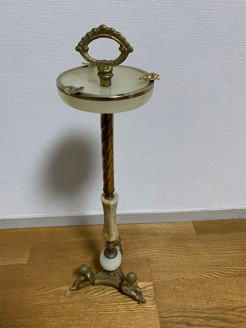 大理石灰皿 アンティーク 真鍮　アッシュトレイ