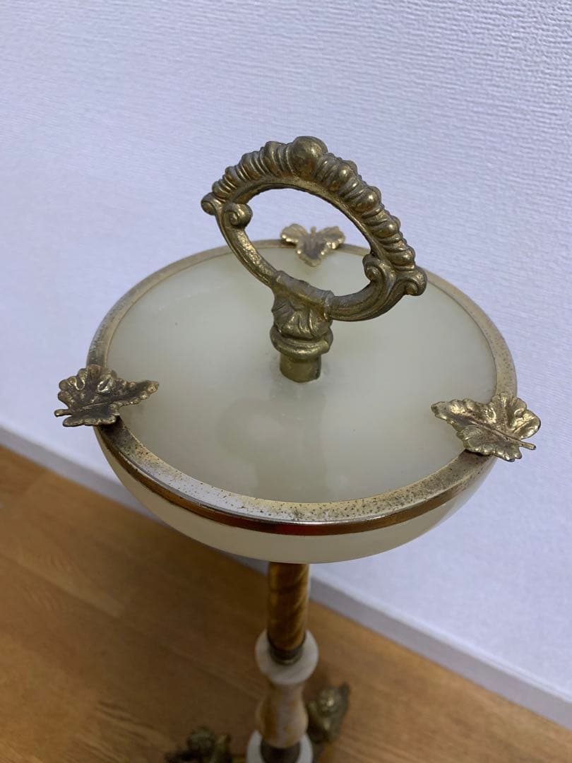 大理石灰皿 アンティーク 真鍮　アッシュトレイ