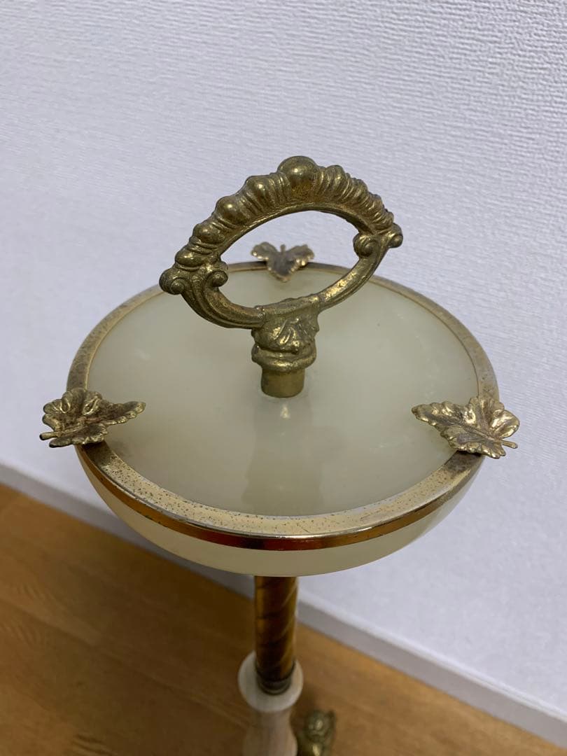 大理石灰皿 アンティーク 真鍮　アッシュトレイ