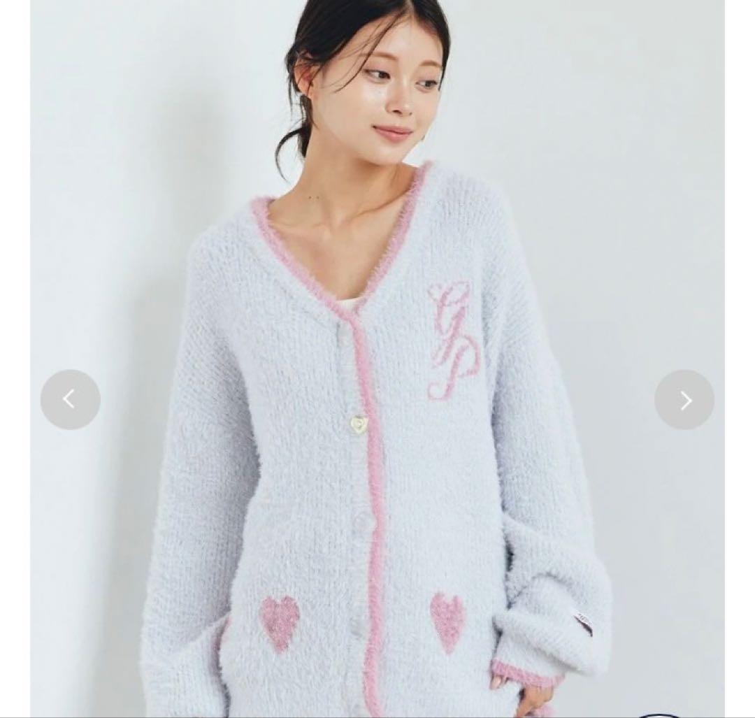 ジェラートピケ ラメフェザーカーディガン