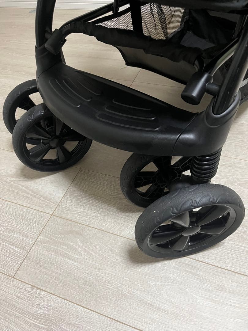 KATOJI 二人でゴーDX ブラック 2人乗りベビーカー　レインカバー未使用