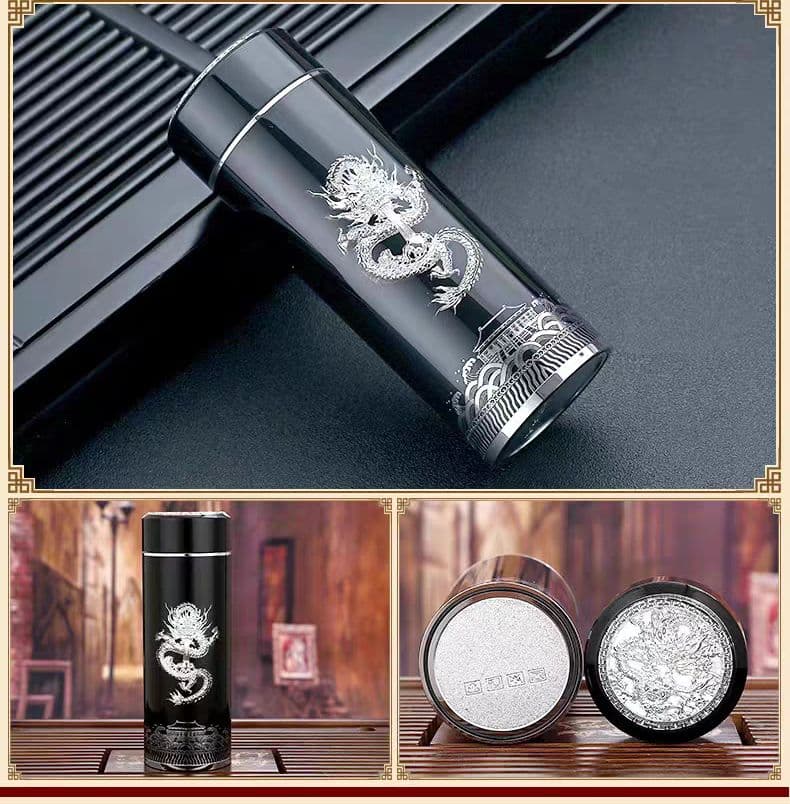 辰年　工芸純銀製ボトル　証明書付き