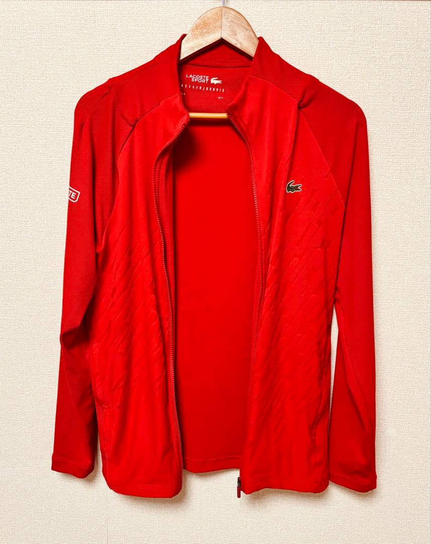 Lacoste 赤 ジップアップジャケット　ジョコビッチモデル