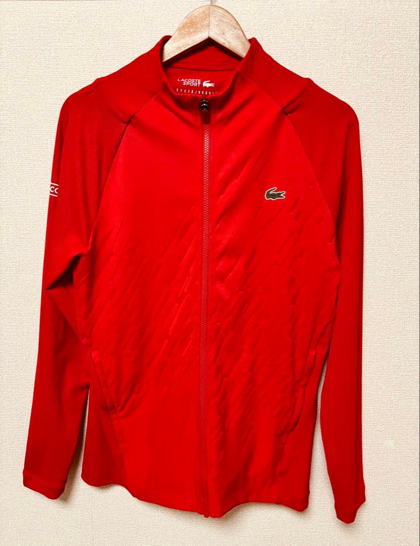 Lacoste 赤 ジップアップジャケット　ジョコビッチモデル