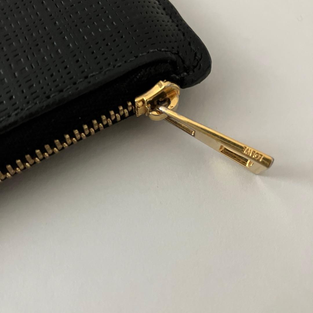 ★美品★LOEWE ラウンドファスナー 長財布 アナグラム リネン レザー 黒