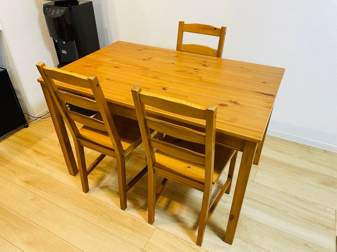 【千葉県流山市引取限定】IKEA ヨックモック　テーブル&チェア4脚セット