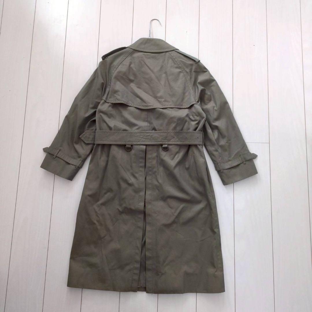Burberrys ステンカラーコート カーキ 裏地ノバチェック　ベルト付き