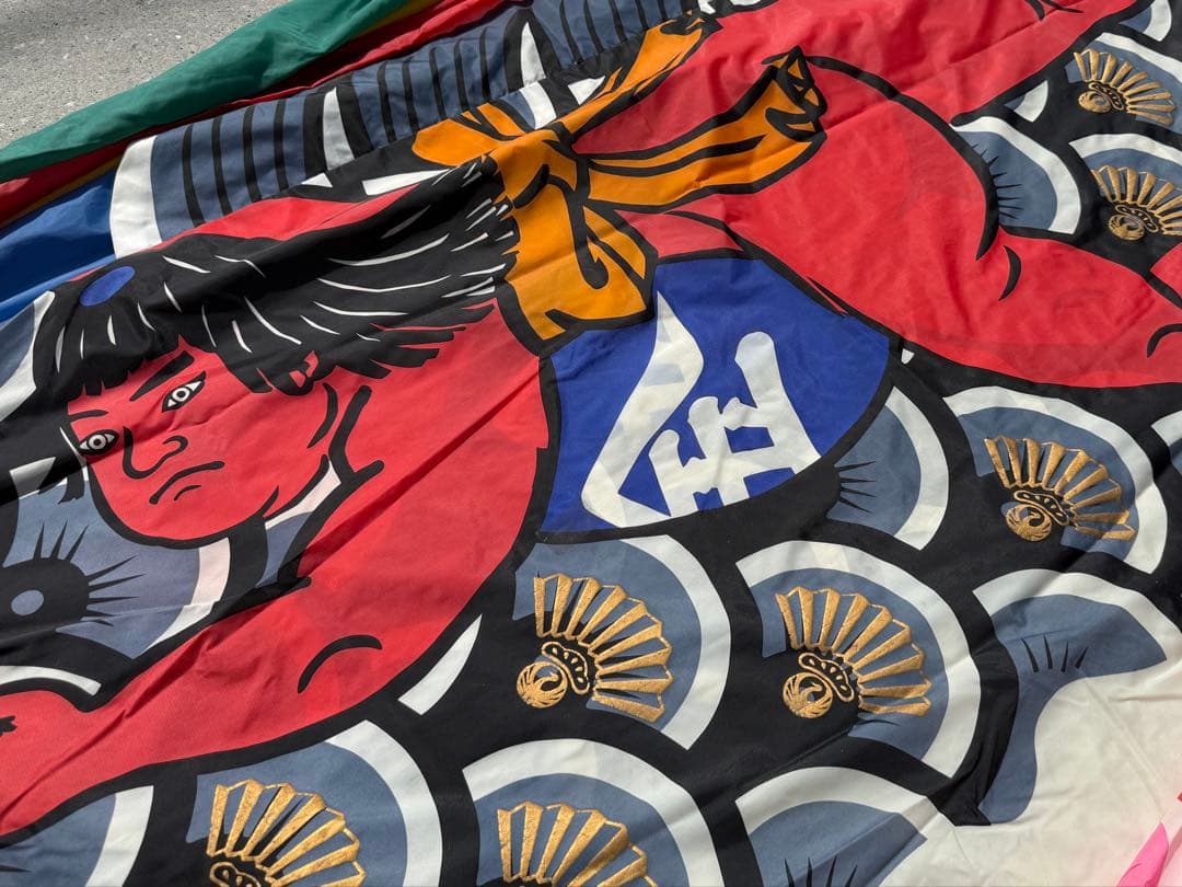 中古 鯉のぼり【C】5m 両面金太郎 こいのぼり 3色+吹流し こどもの日 節句