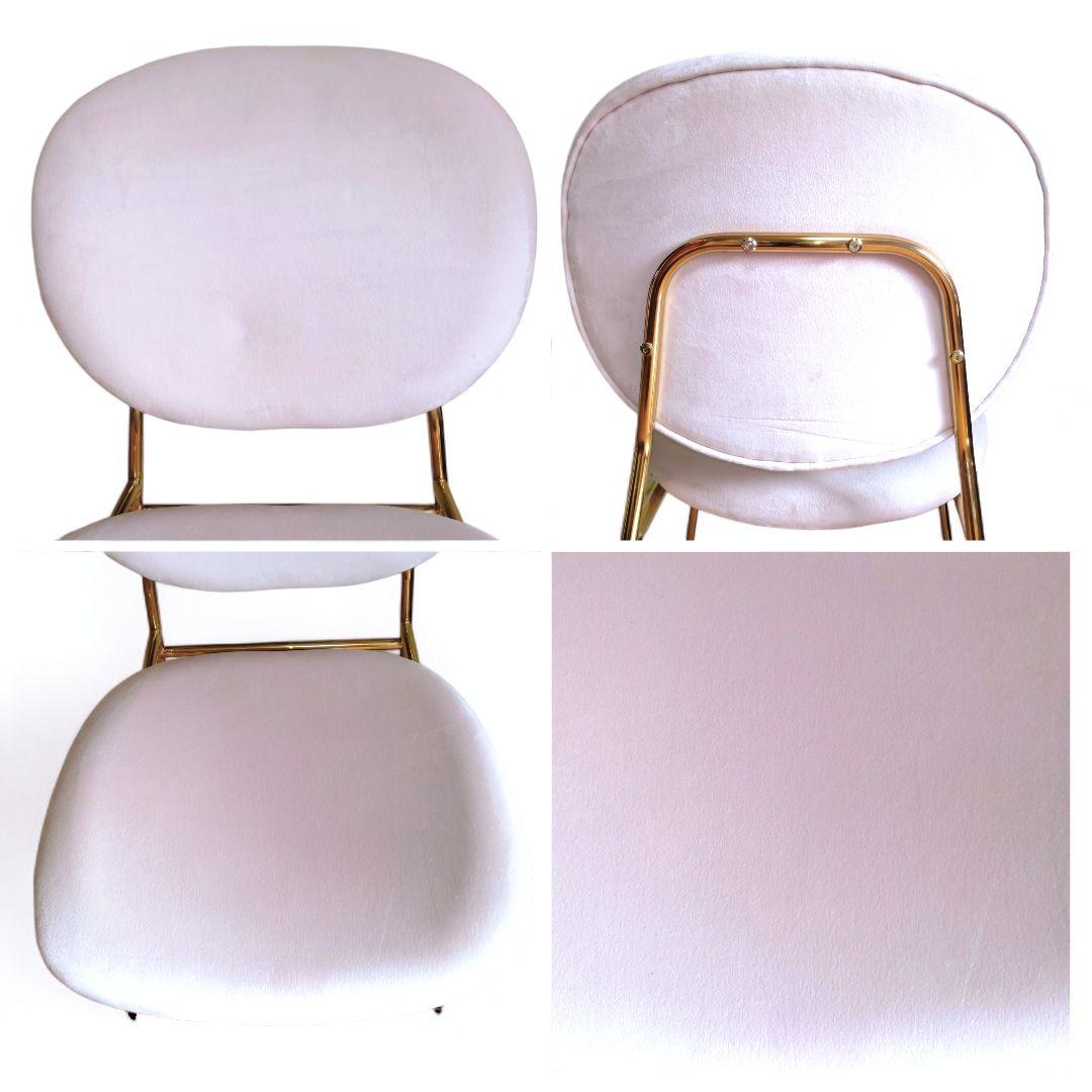 Francfranc　フランフラン　ベル チェア 2　ピンク/ゴールド脚