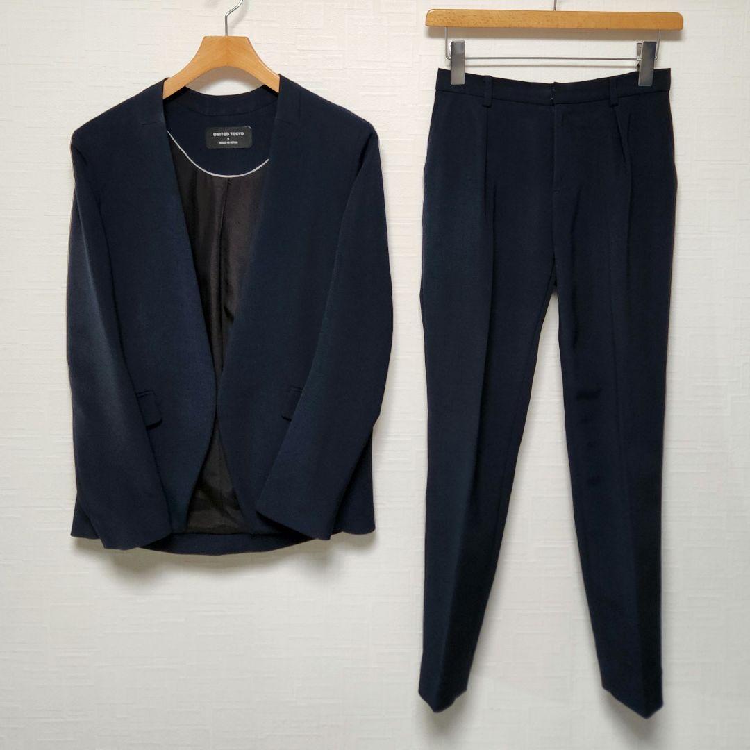 ユナイテッドトゥキョウ　レディース　ビジネス　パンツ　スーツ　セットアップ　濃紺