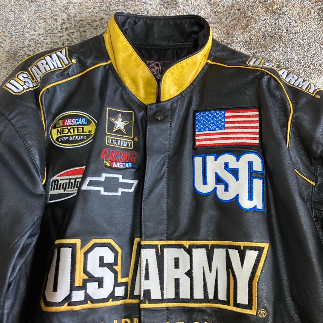 NASCAR レザー レーシングジャケット U.S.ARMY JH DESIGN