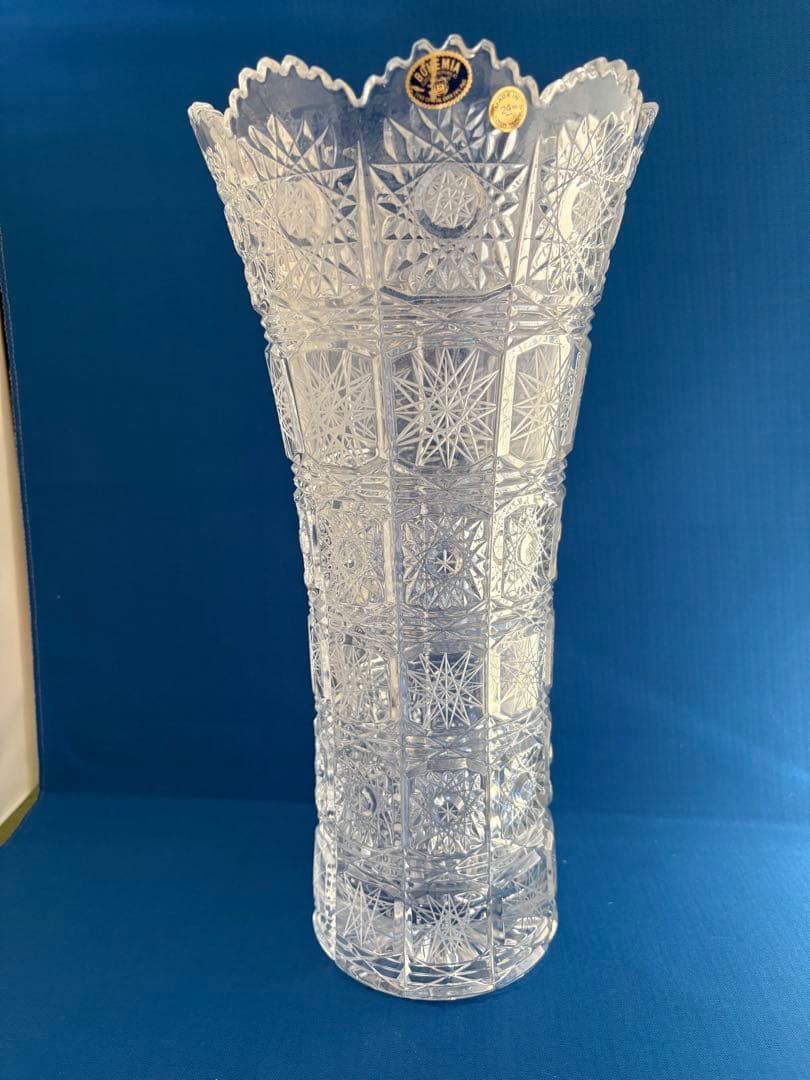 ボヘミア製 鉛クリスタル フラワーベース