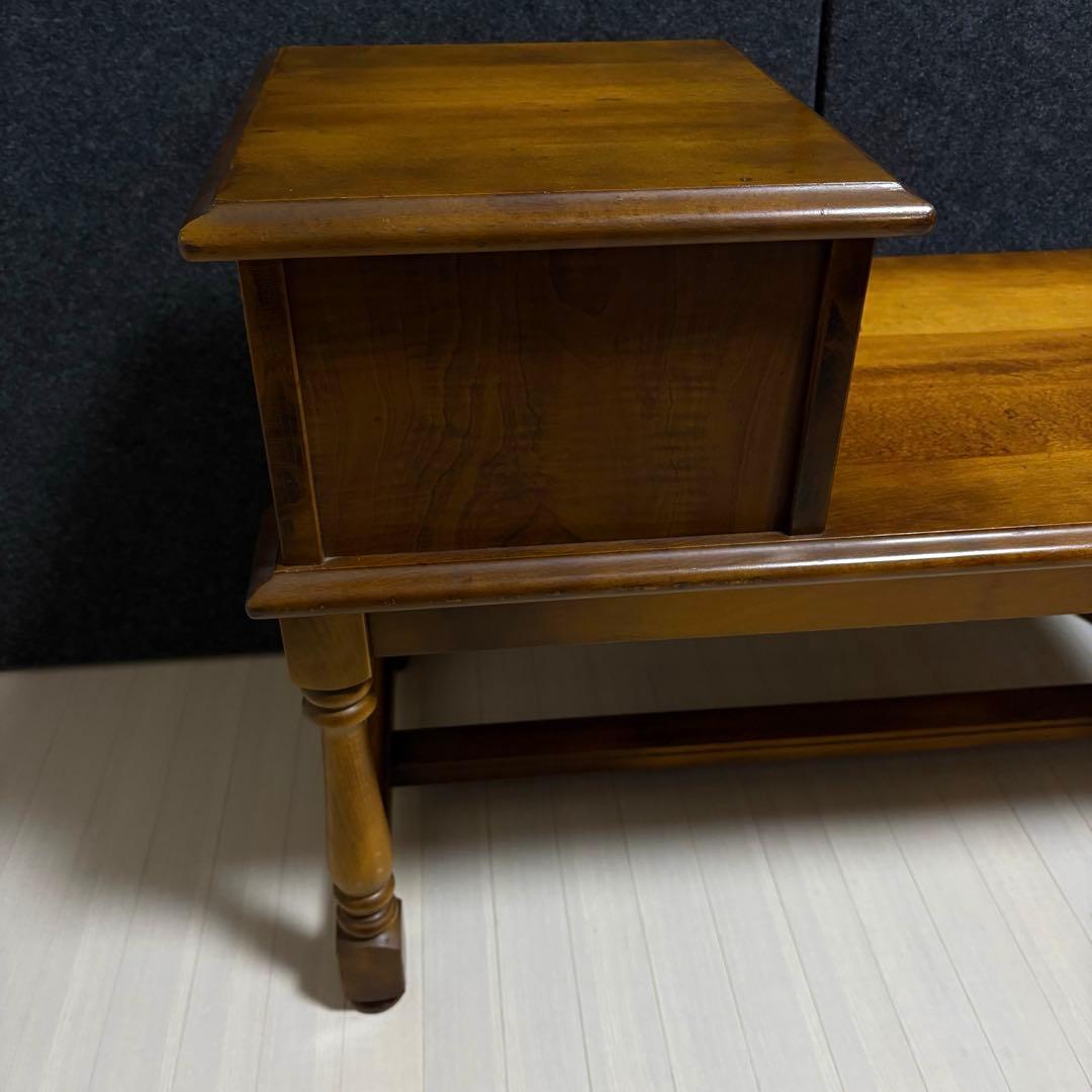 カリモク　オールドカリモク　コロニアル　テレフォンベンチ　電話台　ベンチ　花台