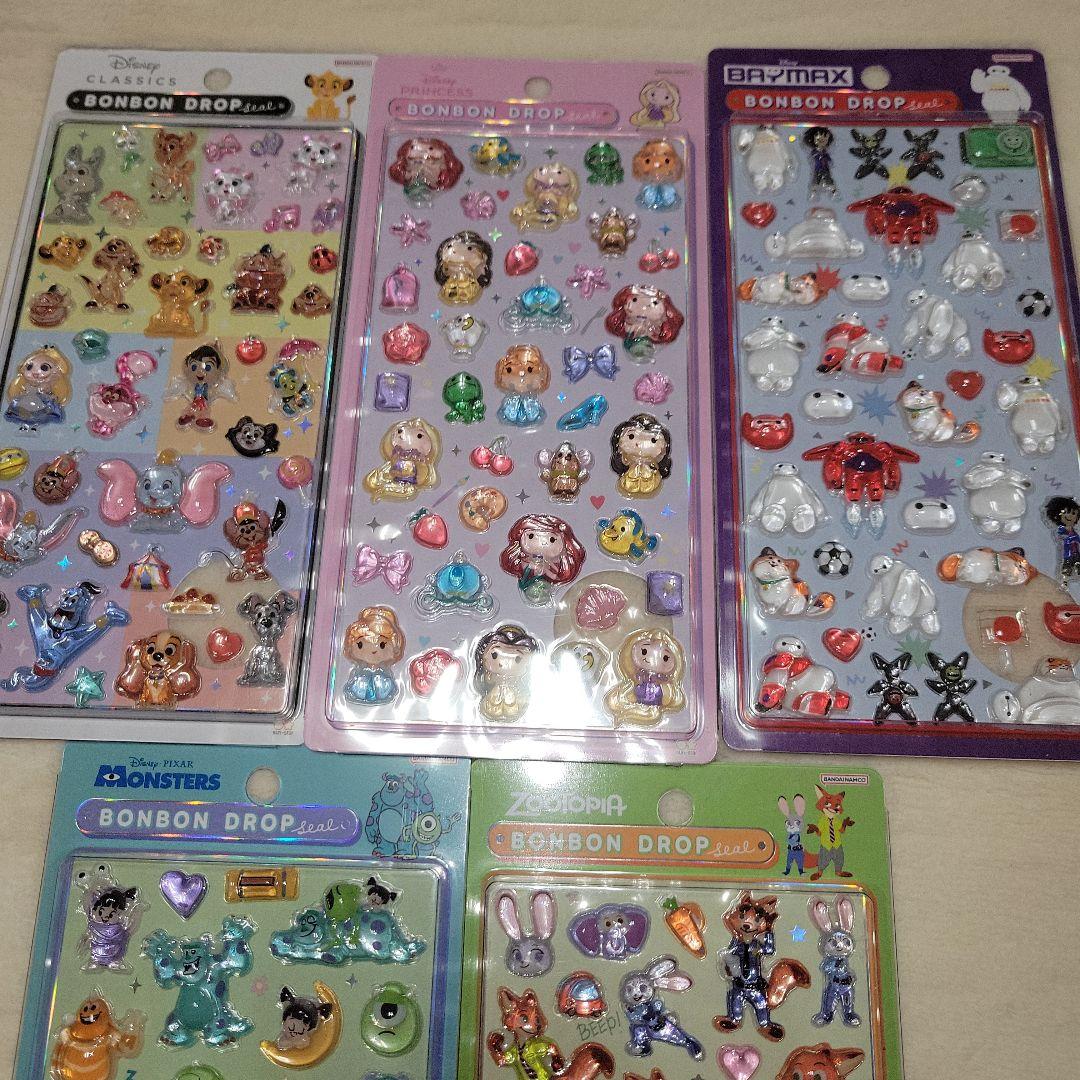 正規品　ディズニー　ボンボンドロップシール　5枚セット