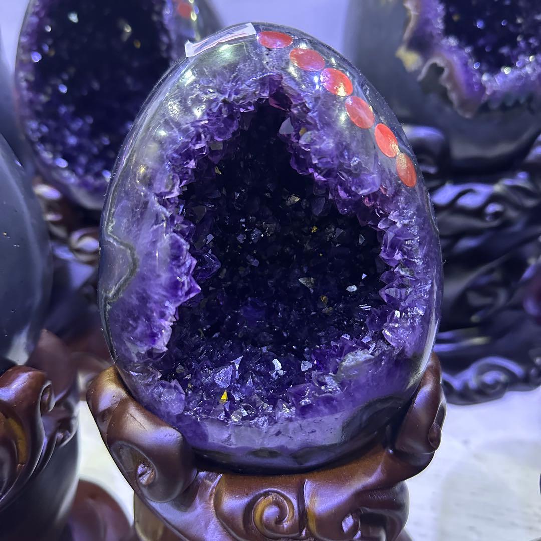 ウルグアイ産❣️天然石アメジストの卵形　置物D.475