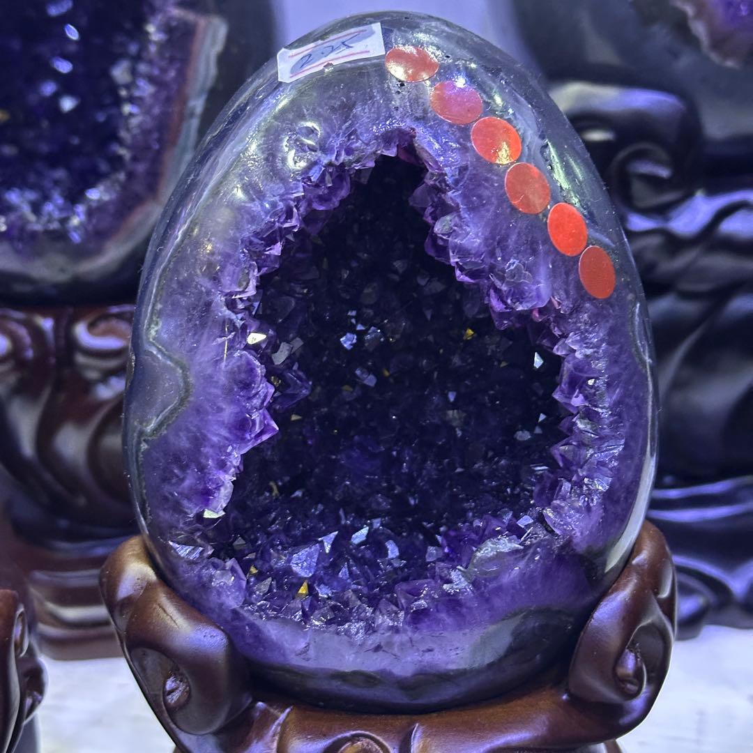 ウルグアイ産❣️天然石アメジストの卵形　置物D.475