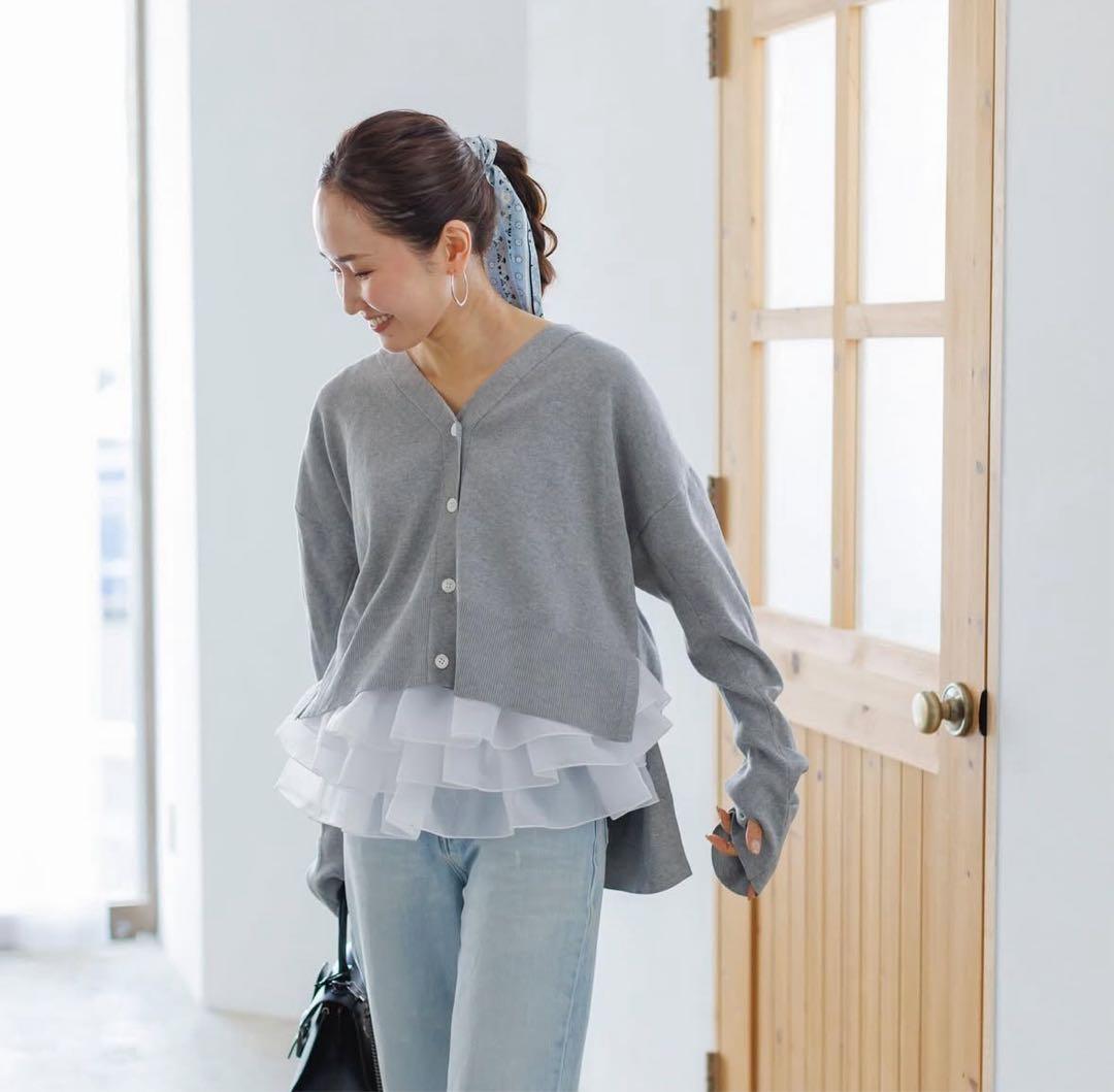 ★美品★ Hem tulle docking pullover