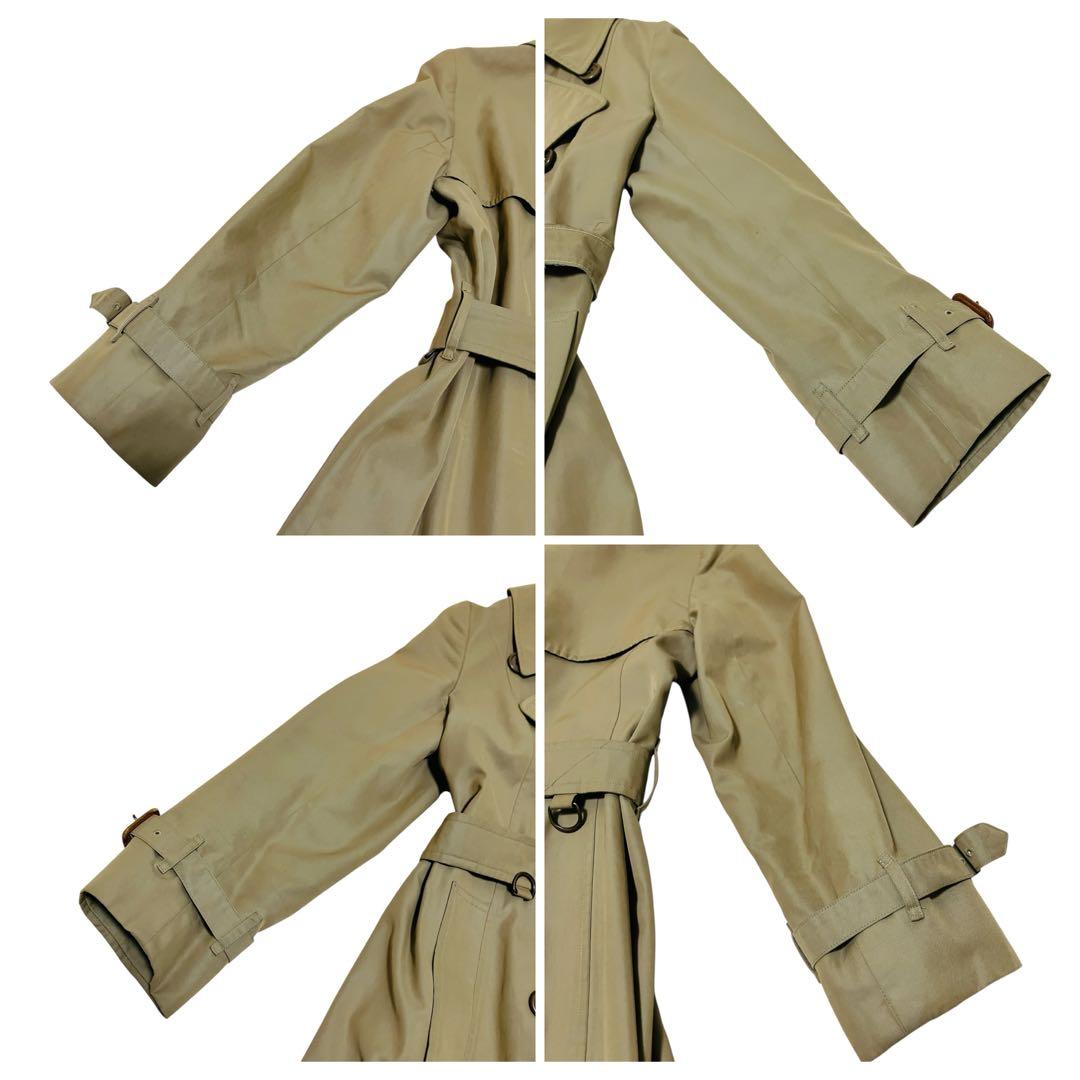 訳あり バーバリー トレンチコート ノバチェック ベルト付 ベージュ 玉虫色