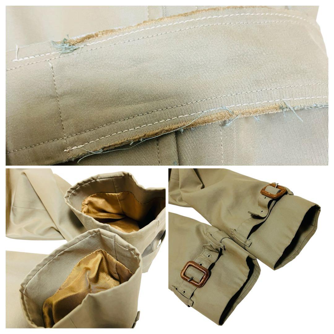 訳あり バーバリー トレンチコート ノバチェック ベルト付 ベージュ 玉虫色