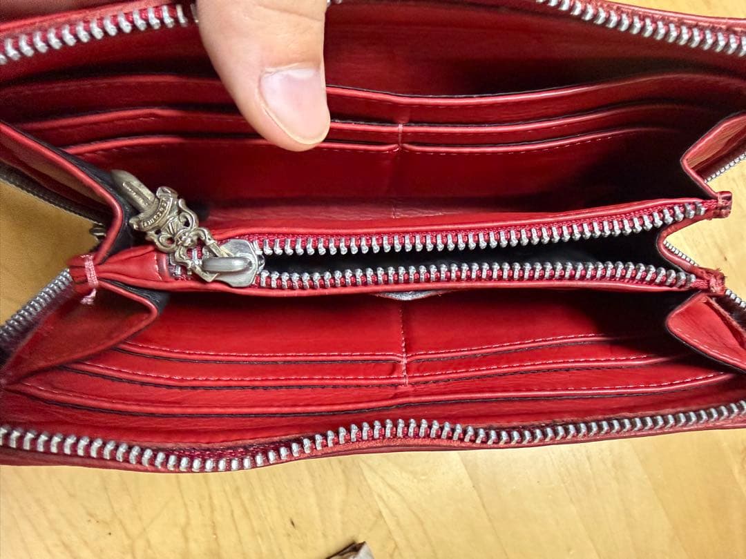 sakuya0408 クロムハーツ　ウォレット　長財布　レッドレザー