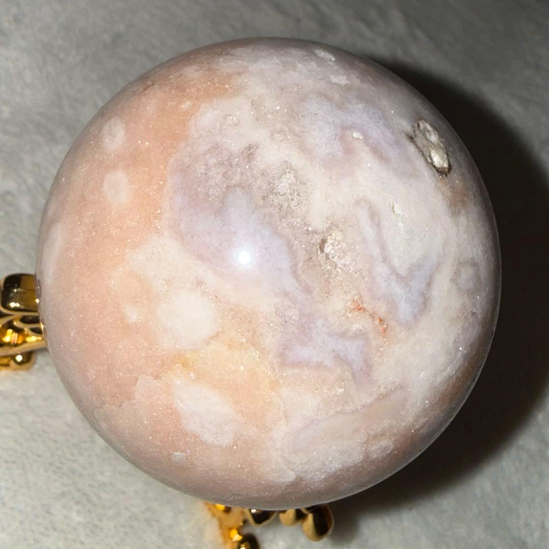 ピンクアメジスト　桜瑪瑙　ピンアメ　スフィア　6.4cm