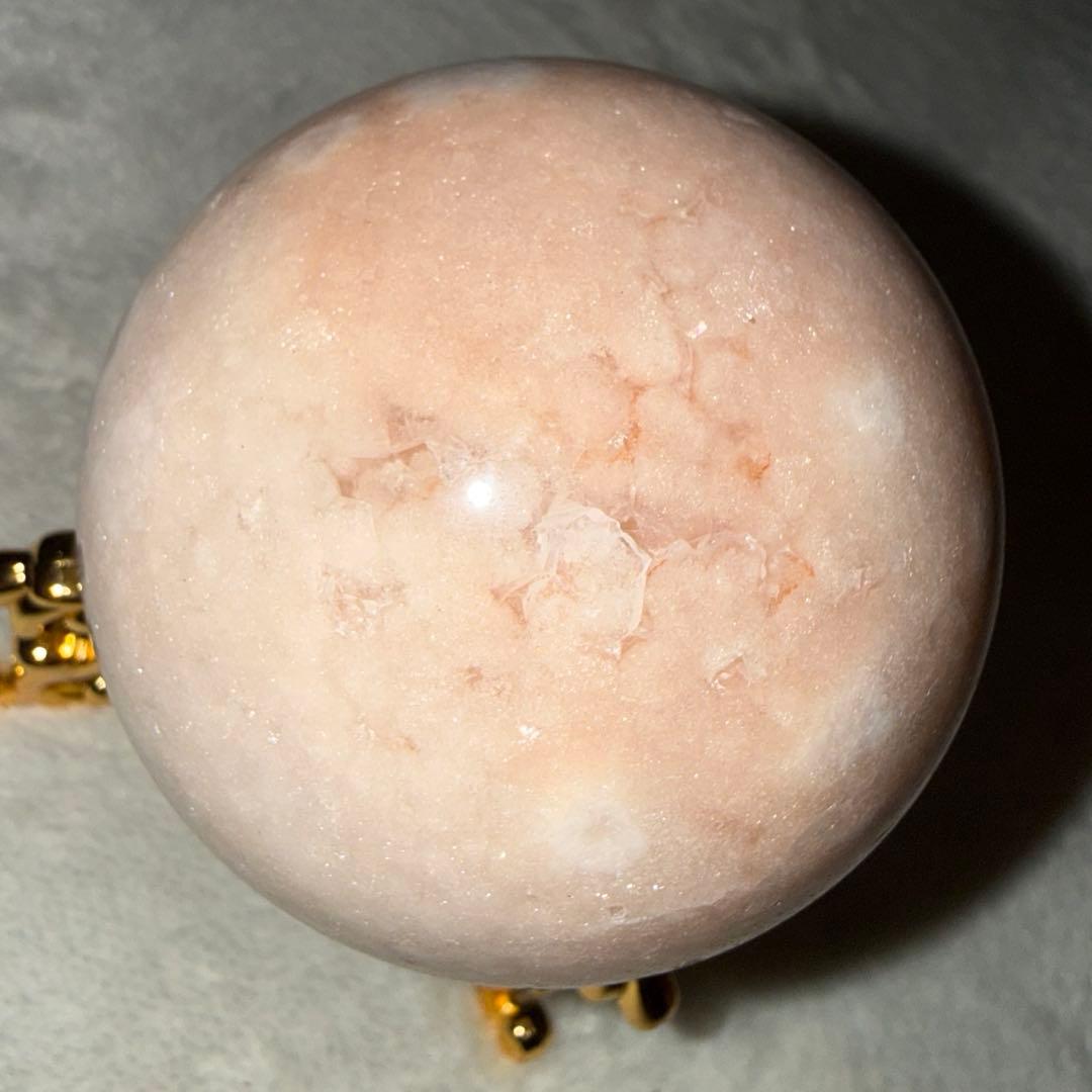 ピンクアメジスト　桜瑪瑙　ピンアメ　スフィア　6.4cm