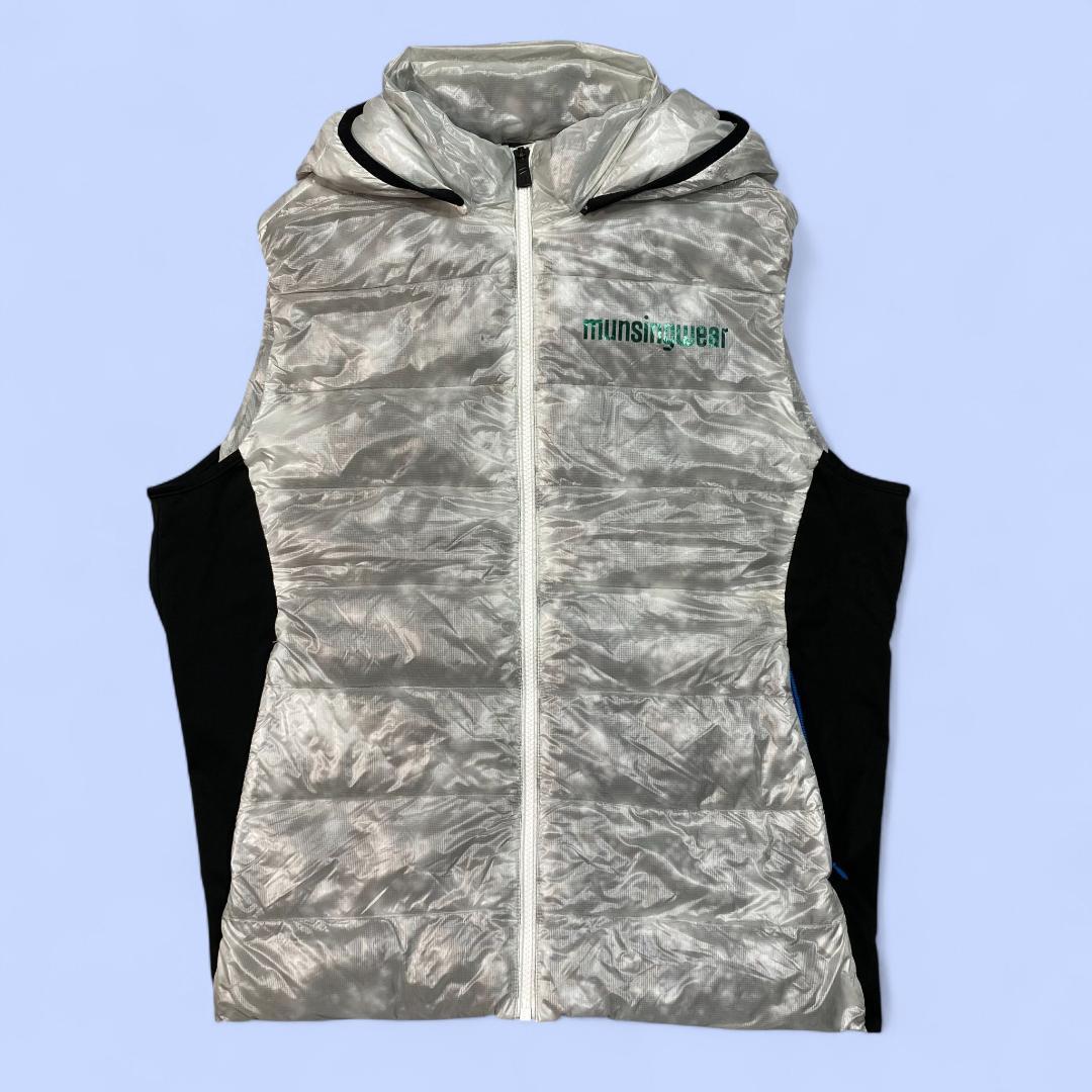 マンシングウェア フード付き 中綿 ジャケット ベスト L ホワイト ゴルフ