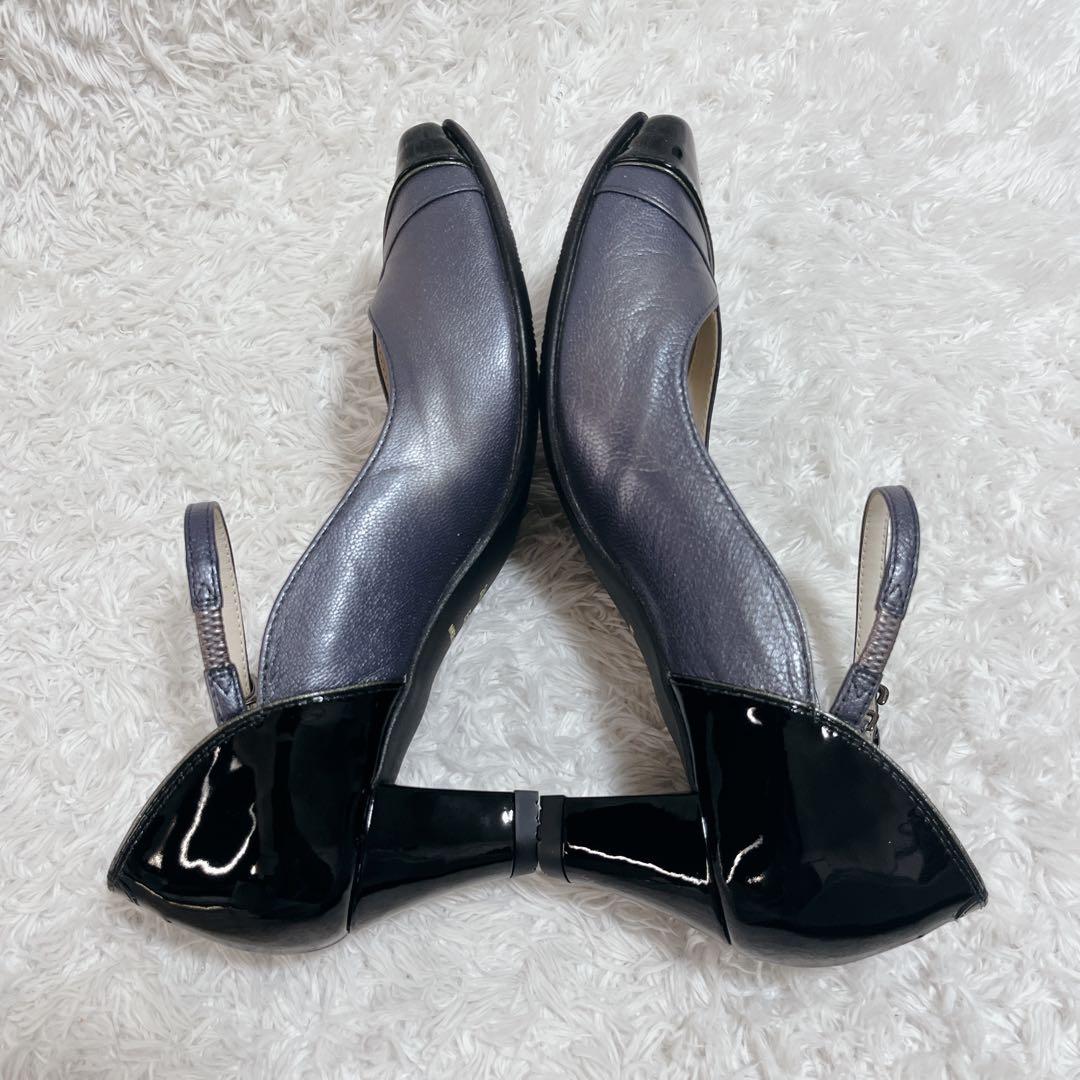 極美品✨アシックスペダラ　コンフォートシューズ　ストラップ　レザー×エナメル