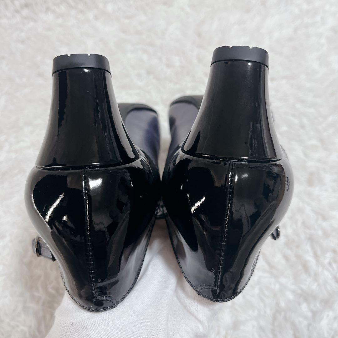 極美品✨アシックスペダラ　コンフォートシューズ　ストラップ　レザー×エナメル