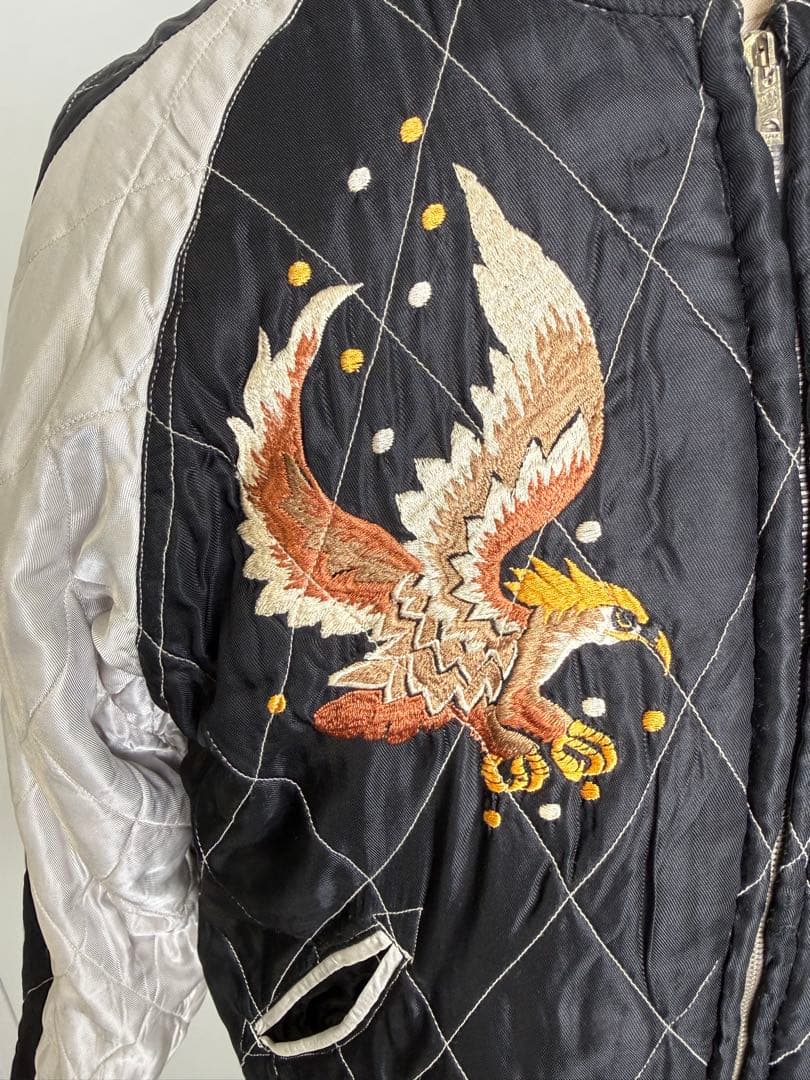 東洋エンタープライズ　蛇髑髏刺繍ベルベットリバーシブルスカジャン　サイズM