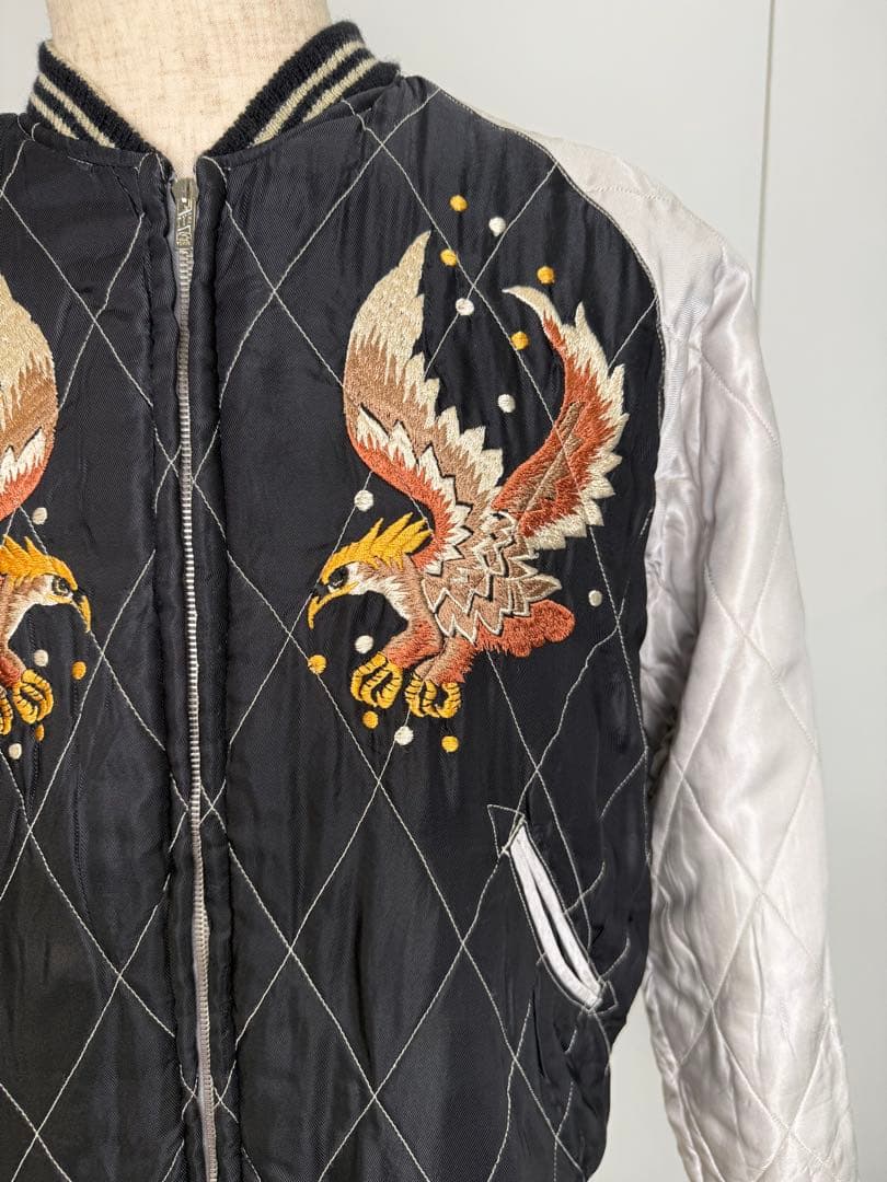 東洋エンタープライズ　蛇髑髏刺繍ベルベットリバーシブルスカジャン　サイズM