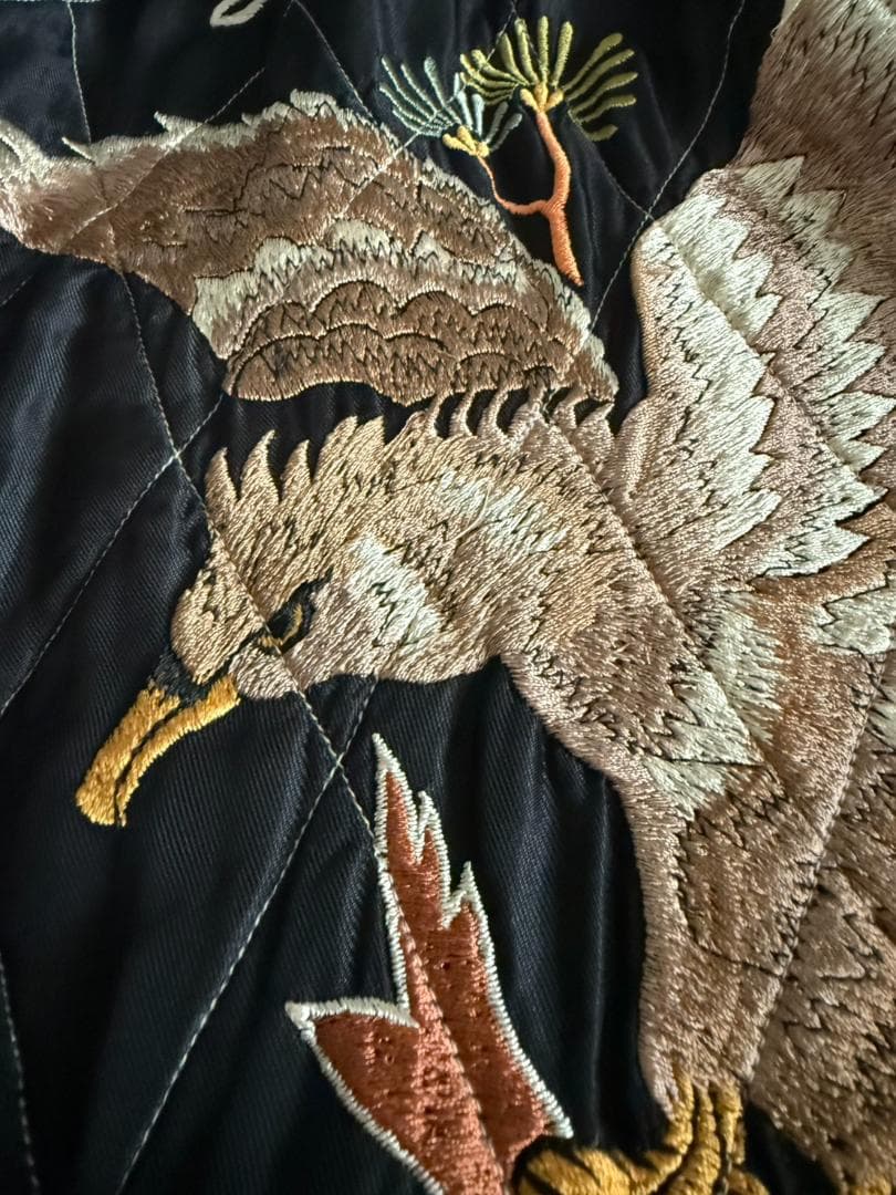 東洋エンタープライズ　蛇髑髏刺繍ベルベットリバーシブルスカジャン　サイズM