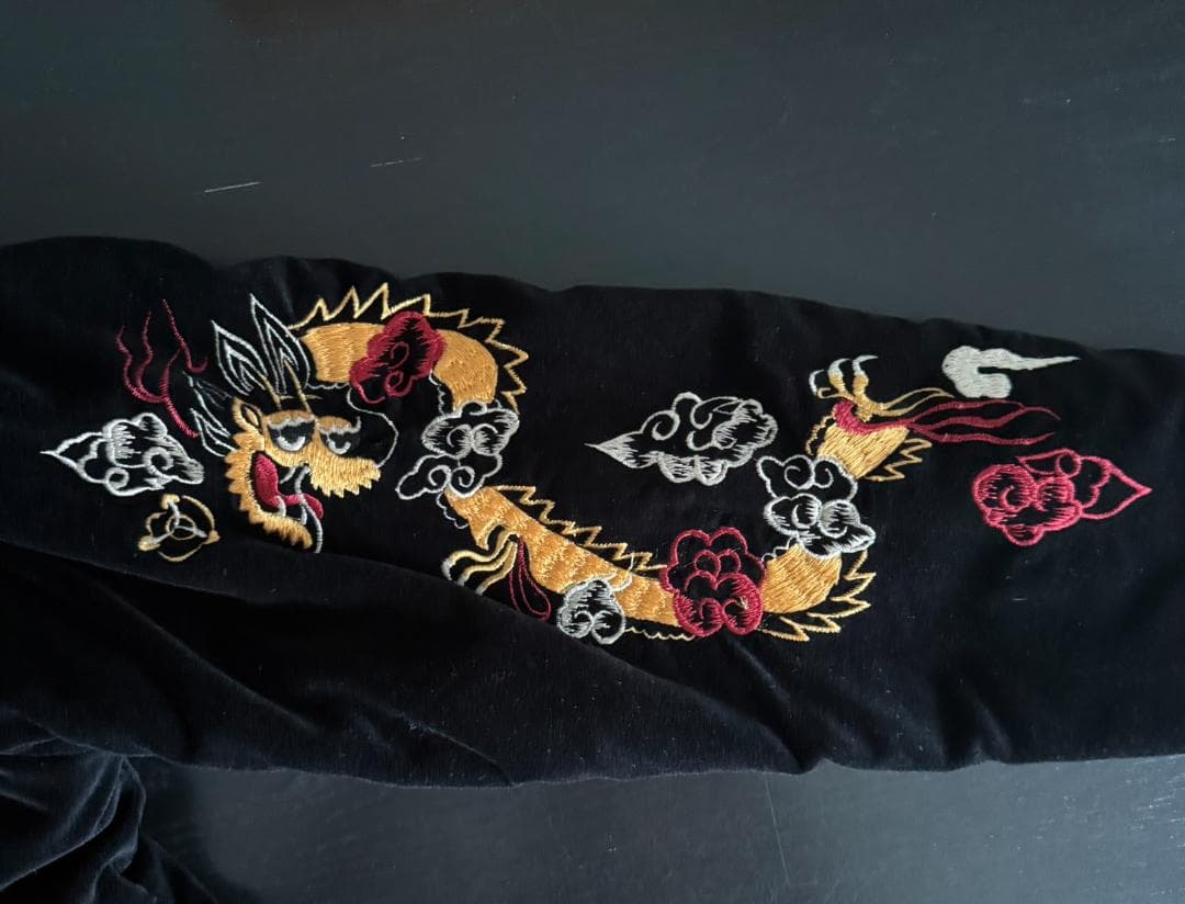 東洋エンタープライズ　蛇髑髏刺繍ベルベットリバーシブルスカジャン　サイズM